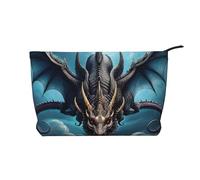 Flying Dragon - Trousse in velluto a coste con cerniera, astuccio per cosmetici, per viaggi, articoli da toeletta e uso quotidiano