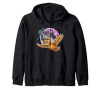 Flying Duck Moon Night Bird Cute Duck Graphics Felpa con Cappuccio