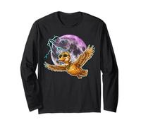 Flying Duck Moon Night Bird Cute Duck Graphics Maglia a Manica