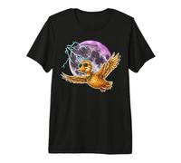 Flying Duck Moon Night Bird Cute Duck Graphics Maglietta Premium