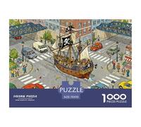 Flying Dutchman nave pirata in navigazione Puzzle in Legno Impermeabile DIY Puzzles Da 1000 Pezzi Per Adulti Colorati Giochi Di Impegnativi