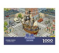 Flying Dutchman nave pirata in navigazione Puzzle in Legno Impermeabile DIY Puzzles Da 1000 Pezzi Per Adulti Colorati Giochi Di Impegnativi