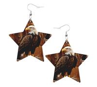 Flying Eagle - Orecchini pendenti da donna, con stella scintillante, gioielli alla moda per una serata fuori, One Size, Pelle