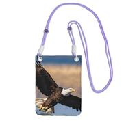 Flying Eagle Print Crossbody Bag per donne, mini portafogli per telefono, grazioso portafoglio per telefono, regalo per escursioni e viaggi, Viola, Taglia unica