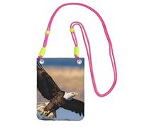 Flying Eagle Print Crossbody Bag per donne, mini portafogli per telefono, grazioso portafoglio per telefono, regalo per escursioni e viaggi, Fucsia, Taglia unica