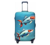 Flying Fish in The Ocean - Copertura per bagagli da viaggio, lavabile, antigraffio, Nero , S
