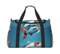 Flying Fish in The Ocean Print Borsa da trasporto a mano di grande capacità per le donne pieghevole Carry On Tote per viaggi in aereo