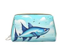 Flying Fish In The Oceans Borsa cosmetica in pelle con cerniera, organizer per cosmetici da viaggio, borsa cosmetica in pelle, Pesce volante negli oceani, taglia unica, Pesce volante negli oceani,