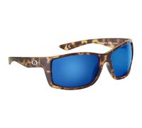 Flying Fisherman Rafter - Occhiali da sole polarizzati rettangolari, montatura nera opaca/lente a specchio verde, taglia M, Montatura Tartaruga Opaco/Lenti Blu Specchio, Medium