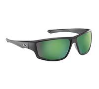 Flying Fisherman Solstice, occhiali da sole polarizzati rettangolari con montatura opaca/lenti a specchio ambrate, nero/verde, taglia L