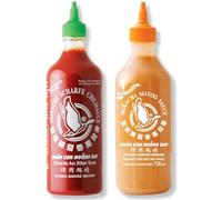 Flying Goose Pack 2 × 730 ml - Sriracha Salsa di peperoncino piccante (Tappa Verde) + Sriracha Mayoo Salsa di Maionese Leggermente piccante (Tappa Arancione) | Autentico Sapore Thai