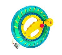 Flying Hoofer Avvolgitore per aquiloni, per adulti e bambini, diametro 20 cm, corda ad alta resistenza con connettore, manico grande, blocco di sicurezza (verde)