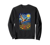 Flying Immigrant Mallard Duck in The Starry Night Painting Felpa