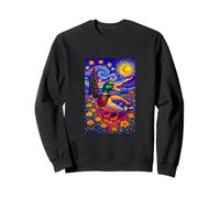 Flying Immigrant Mallard Duck in The Starry Night Painting Felpa