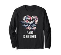 Flying Is My Inspo - Design vintage con aereo Maglia a Manica