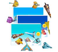 Flying Paper Kit - Giocattolo pieghevole per l'arte, grande confezione - progetto di aviazione, manuale per la gioventù, feste, giocattolo estivo per tutti i bambini, per il fai da te