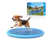 Flying Paws Tappetino spruzzante per cani da 100 cm - Vasca spruzzante robusta da 0,55 mm, gioco acquatico da esterno per l'estate, tappetino con fontana per animali domestici per feste in giardino