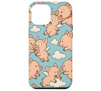 Flying Pigs Cartoon Fantasy Whimsical Piglet Cloud Art Custodia per iPhone 12 Pro Max