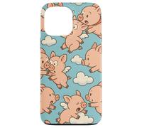 Flying Pigs Cartoon Fantasy Whimsical Piglet Cloud Art Custodia per iPhone 13 Pro Max