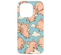Flying Pigs Cartoon Fantasy Whimsical Piglet Cloud Art Custodia per iPhone 15 Pro