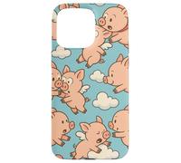 Flying Pigs Cartoon Fantasy Whimsical Piglet Cloud Art Custodia per iPhone 15 Pro Max