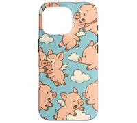 Flying Pigs Cartoon Fantasy Whimsical Piglet Cloud Art Custodia per iPhone 16 Pro