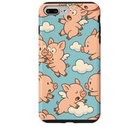 Flying Pigs Cartoon Fantasy Whimsical Piglet Cloud Art Custodia per iPhone 7 Plus/8 Plus