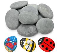 Flying Pottery 10 Pezzi Rocce Naturali di Disegno,5-8cm Sassi da Dipingere | Dipingere i Ciottoli,Per pittura fai da te, decorazione di giardini e acquari (Grigio 5-8cm)