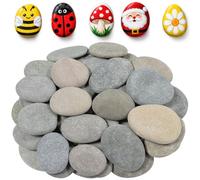 Flying Pottery 40 Pezzi Rocce Naturali di Disegno,3- 5cm Sassi da Dipingere | Dipingere i Ciottoli,Per pittura fai da te, decorazione di giardini e acquari (Grigio 3-5cm)