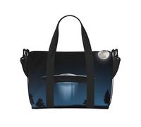 Flying Saucer at Night - Borsa a tracolla da viaggio, borsa a tracolla singola per sport e fitness, borsa da viaggio, Nero , Taglia unica