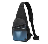 Flying Saucer At Night Casual Una Spalla Cross Body Borsa A Tracolla Borsa Del Telefono Del Telefono Degli Uomini Cross Body Bag Viaggio Walking Marsupio, Nero , Taglia unica