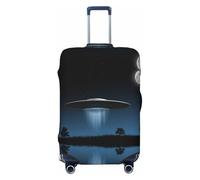 Flying Saucer at Night - Copertura elastica per bagagli da viaggio, adatta per bagagli da 45-81 cm, Nero , M