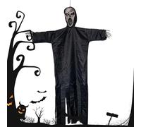Flying Scarecrow Decor, Scary Scream Prop, Lighted Sound Effect Ornament, Weather-Resistant Spooky Outdoor Decoration for Lawn, Porch, Yard, Party, Garden, Festival, Black Colored