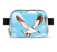 Flying Seagulls - Marsupio impermeabile per uomo e donna, regolabile, per viaggi, leggero, per corsa e palestra