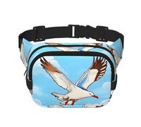 Flying Seagulls Pattern trendy trendy marsupio unisex viaggio sport messenger bag, nero, taglia unica