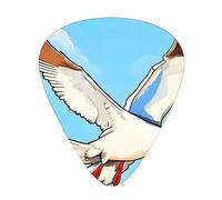 Flying Seagulls Plettri per chitarra, 12 pezzi, materiale ABS, bordi lisci, sensazione confortevole, 3 spessori opzionali