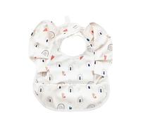 Flying Sleeve Baby Food Catcher Bib Angel Wing Progettato Bavaglino PU Water Proofing Strato Neonati Alimentazione Saliva Asciugamano Alla Moda Neonato Alimentazione Grembiule, Amore arcobaleno