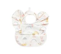 Flying Sleeve Baby Food Catcher Bib Angel Wing Progettato Bavaglino PU Water Proofing Strato Neonati Alimentazione Saliva Asciugamano Alla Moda Neonato Alimentazione Grembiule, Piccolo fungo, Taglia