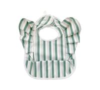 Flying Sleeve Baby Food Catcher Bib Angel Wing Progettato Bavaglino PU Water Proofing Strato Neonati Alimentazione Saliva Asciugamano Alla Moda Neonato Alimentazione Grembiule, Strisce verdi., Taglia