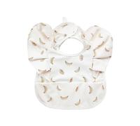 Flying Sleeve Baby Food Catcher Bib Angel Wing Progettato Bavaglino PU Water Proofing Strato Neonati Alimentazione Saliva Asciugamano Alla Moda Neonato Alimentazione Grembiule, Piccola banana, Taglia