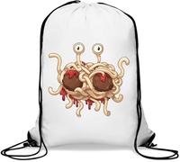 Flying Spaghetti Monster Colorful Art Gym Sack Casual Drawstring Bag Bianco, bianco, Taglia unica