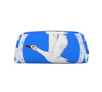 Flying White Goose - Astuccio in vera pelle con cerniera, per cancelleria, trucchi, adatto per studenti, scuola, ufficio., Oro, Taglia unica, Beauty case