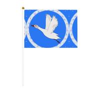 Flying White Goose - Bandiera palmare con grafica a forma di oca, 14 x 20,8 cm, adatta per feste, eventi sportivi, celebrazioni