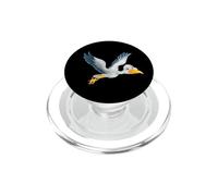 Flying White Shoebill Cicogna Uccello Animale Regalo Uomo Donna Bambini PopSockets PopGrip per MagSafe
