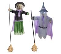 Flying Witch Halloween Decoration - Halloween Props | Garden Flying Witch | Sound and Touch Sensor Animated Festive Decoration Props for Patio Garden Activities Gathering Party Outdoor Festival