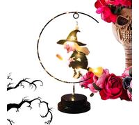 Flying Witch Lamp, Halloween LED Light, Creative Standing Lights, Home Decoration Ornament, Seasonal Lighting for Entrance, Living Room, Porch, Bedroom Ambiance, Halloween