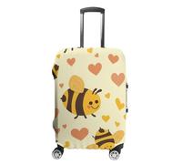 Flying Yellow Bees Hearts Travel Luggage Cover Lavabile Anti-Graffio Bagaglio Valigia Protector, Stile:, M