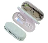 FlyingMage Custodia per lenti a contatto 2 in 1 e custodia per occhiali per donne, uomini e bambini, custodia rigida a doppio lato, portatile, da viaggio, con specchio integrato, kit di archiviazione