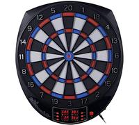 FLYIODFCXV Disco da Freccette, con Display LCD for Il punteggio, Bersaglio for Freccette Anello Esterno in Rete a Doppia Protezione, for 16 Giocatori e 27 Giochi 243 Varianti