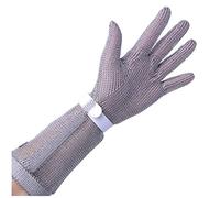 FLYIODFCXV Guanti antitaglio in acciaio inossidabile, Guanti antitaglio, cinturino da polso regolabile, guanti in acciaio inossidabile for chef, macellai e giardinieri(Arm 8cm,1PCS/XL)